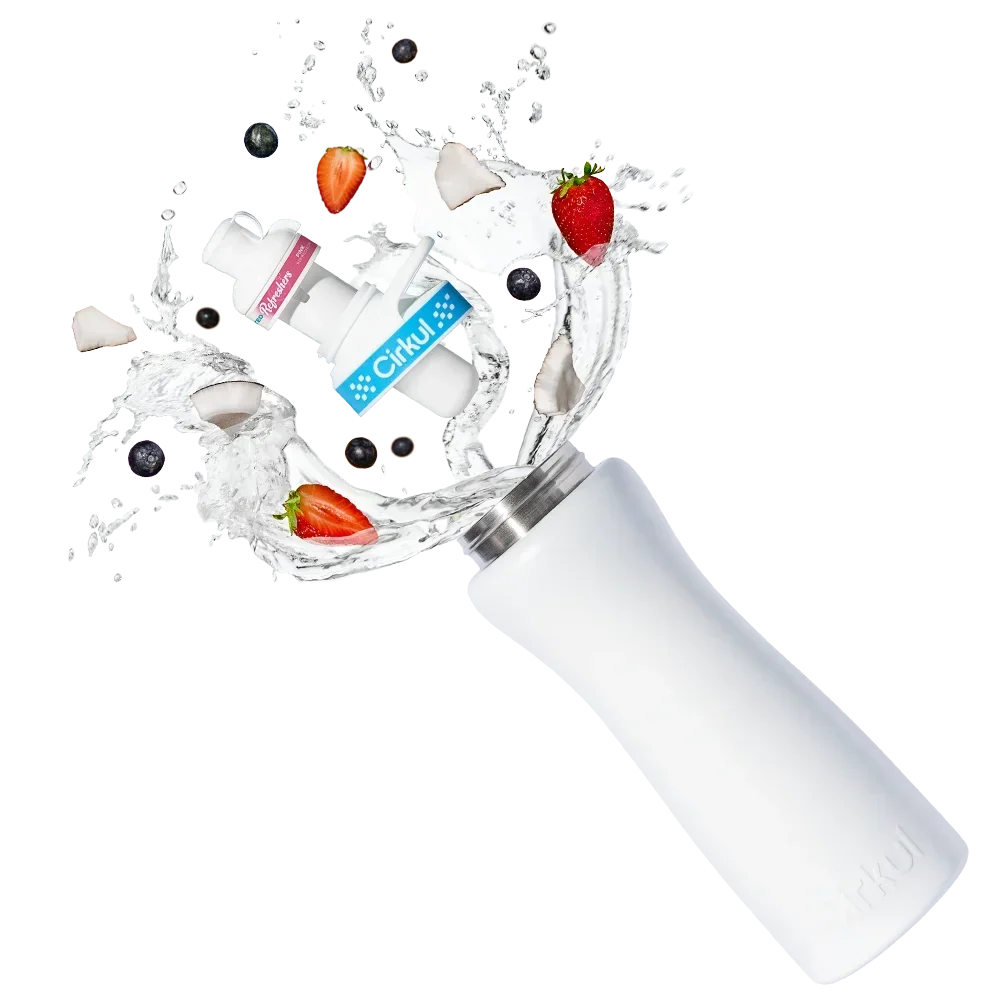 22oz. White Stainless Steel Bottle & Comfort-Grip Lid P4