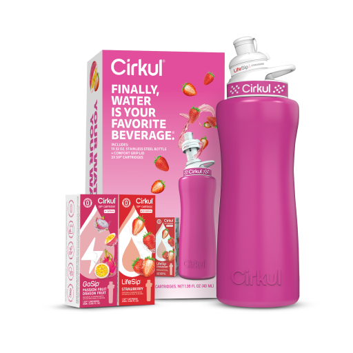 32oz. Hot Pink Stainless Steel Bottle Starter Kit W2