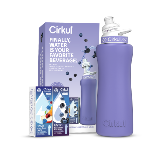 32oz. Matte Periwinkle Stainless Steel Bottle Starter Kit Q2