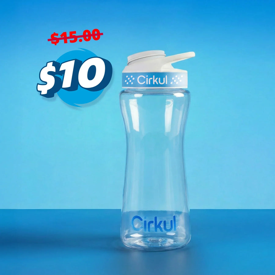 16oz. Plastic Bottle with Blue and White Lid 2.0 V8